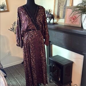 Monsoon Red Wrap Tie Front Gown